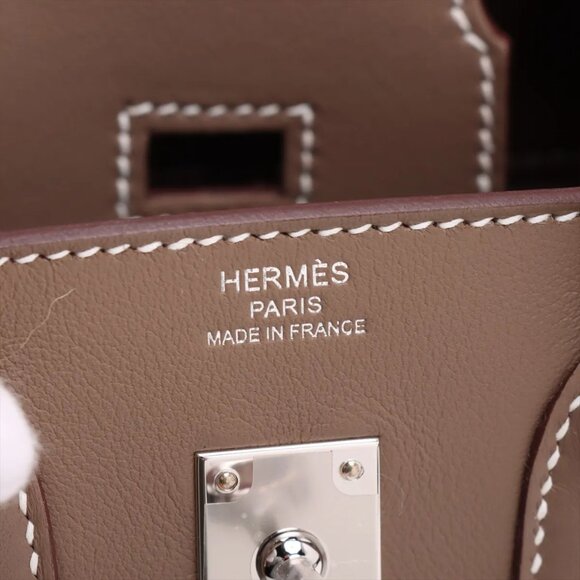 Hermes Birkin 25 Le Tournay Veau Swift Etoupe Silver Metal Fittings K: 2025 - Picture 10 of 11